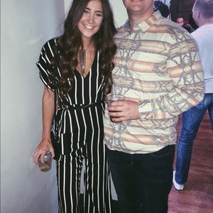 Striped Tie Jumpsuit